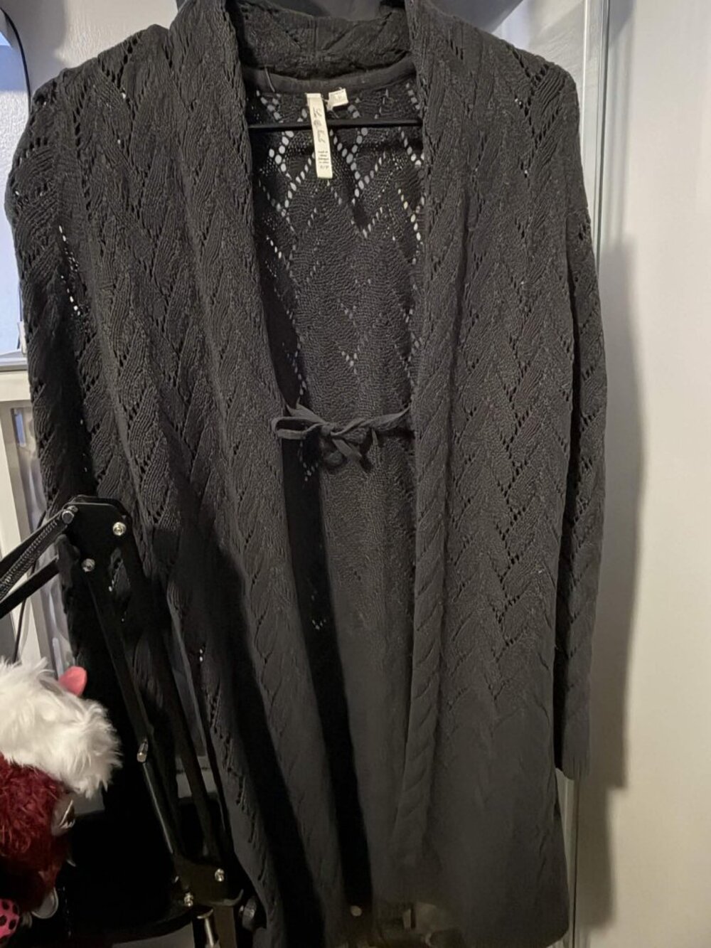 Grey Knit Mid length Cardigan ༻